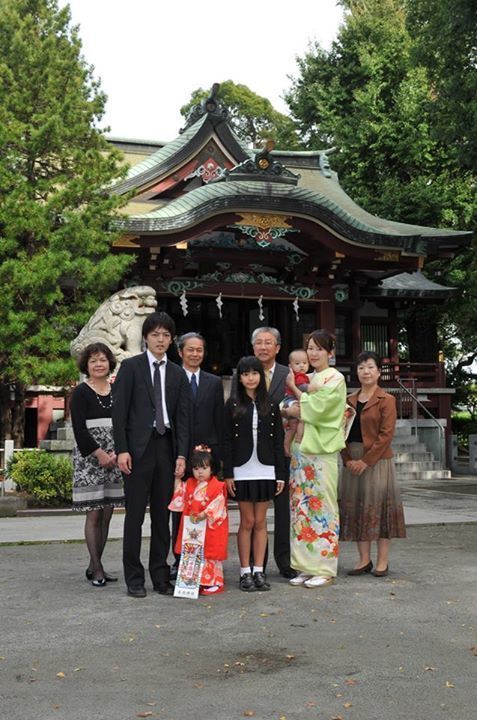 葛西神社 七五三詣 人力車で記念撮影